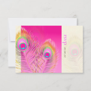 Cartão RSVP Pizzazz Peacock Feather PixDezines