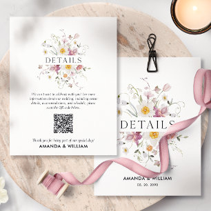 Cartão RSVP Placa de Gabinete de Detalhes Florais Elegante