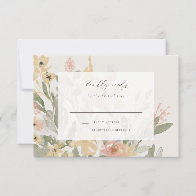 Cartão RSVP Placa de gabinete de jardim florescente (Frente)