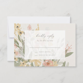 Cartão RSVP Placa de gabinete de jardim florescente