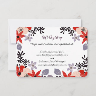 Cartão RSVP Placa de Gabinete Floral do Registro Dif Lilac Ver