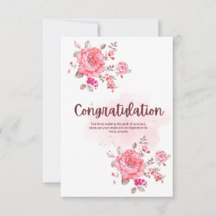 Cartão RSVP Placa de Parabéns Floral com Inspiração