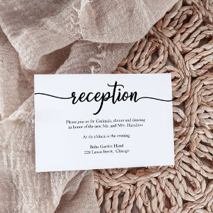 Cartão RSVP Placa de Recepção de casamento de Caligrafia Simpl
