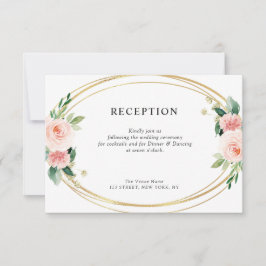 Cartão RSVP placa de recepção de casamento floral com pincel r