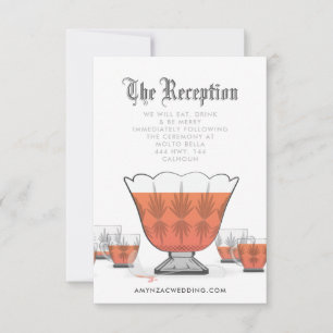 Cartão RSVP Placa de receptáculo Crystal Punch Bowl Reception