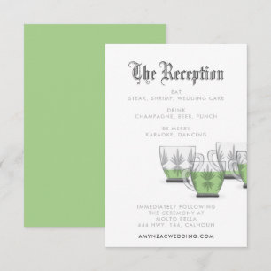 Cartão RSVP Placa de receptáculo Crystal Punch Bowl Reception