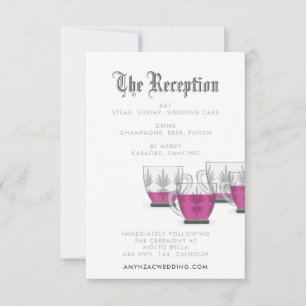 Cartão RSVP Placa de receptáculo Crystal Punch Bowl Reception