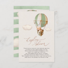 Cartão RSVP Placa de receptáculo do Chá do Balão de Urso Verde