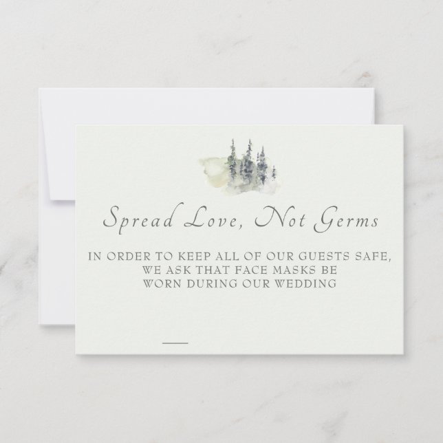 Cartão RSVP Placa de Segurança Evergreen de Alta Madeira (Frente)