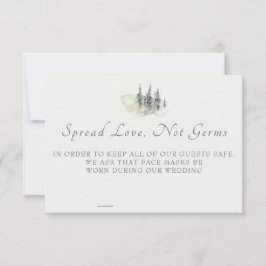 Cartão RSVP Placa de Segurança Evergreen de Alta Madeira