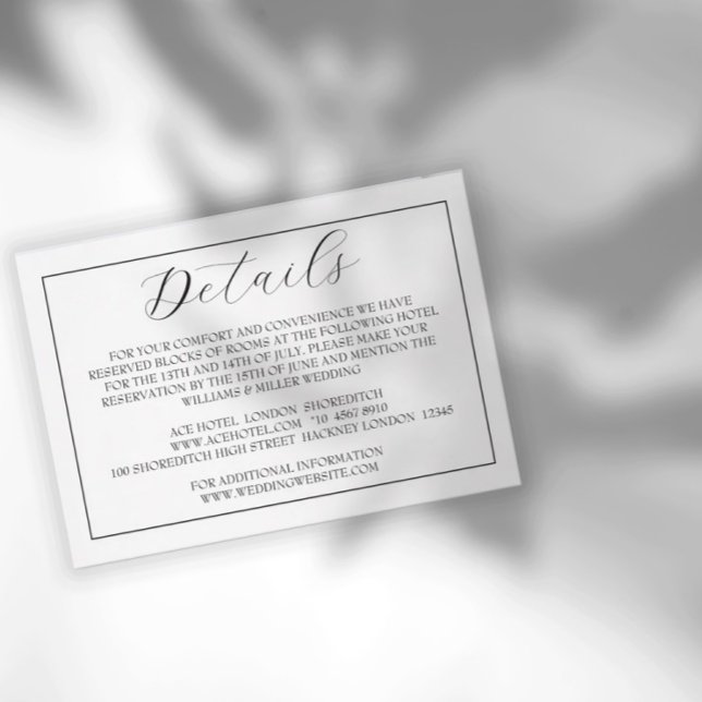 Cartão RSVP Placa mínima de gabinete de script preto e branco (Criador carregado)