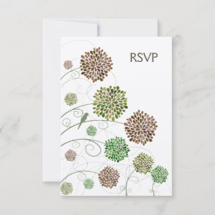 Cartão RSVP Placas de Casamento de Jardim Whimsy Dahlia