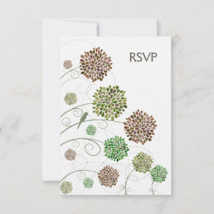 Cartão RSVP Placas de Casamento de Jardim Whimsy Dahlia