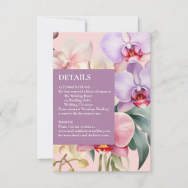 Cartão RSVP Placas de gabinete do Pastel Rainbow Orchids