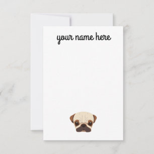 Cartão RSVP Placas Pug Personalizadas