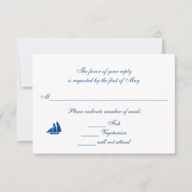 Cartão RSVP Placas RSVP/Resposta "No Mar" (Frente)