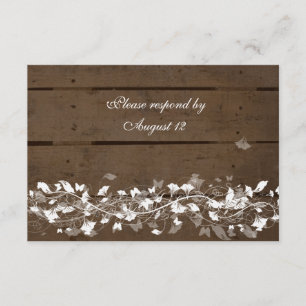 Cartão RSVP Planks de madeira rsvps com envelopes