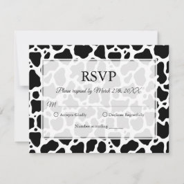 Cartão RSVP Plano de Fundo do Padrão de Vaca