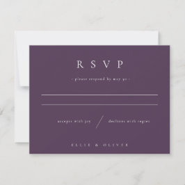Cartão RSVP Plum Purple Boho I Wedn Modern
