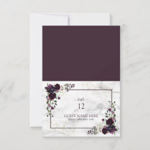Cartão RSVP Plum Purple Dourado Floral Plum Plum