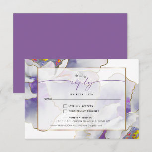 Cartão RSVP Plum Purple Fantasy Peony
