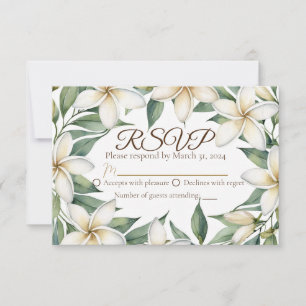 Cartão RSVP Plumeria Wedding
