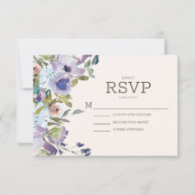 Pó de Lilás Azul Boho Floral Casamento Aquarela