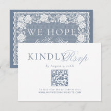 Poeira de Renda Azul Casamento Old Money QR Code R