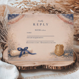 Cartão RSVP Police Officer Academy Milestone Graduation