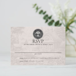 Cartão RSVP Polônia Passport Wedding