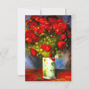Cartão RSVP Poppies Vermelhos Van Gogh