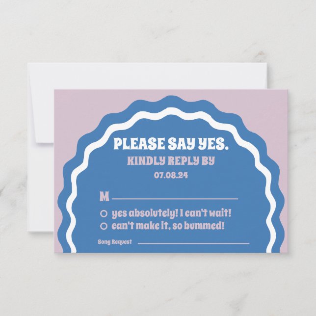 Cartão RSVP Por Favor, Diga Sim Arco Verde Amarelo Escuro Mode (Frente)