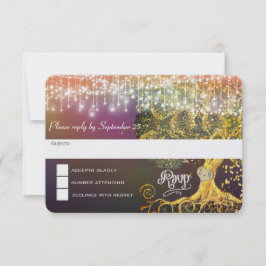 Cartão RSVP Pote de Floresta em Vidro Conto de Fadas Casamento
