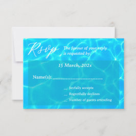 Cartão RSVP Praia de Água Azul & Casamento Destino Tema Oceano