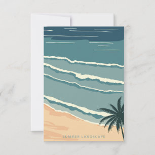 Cartão RSVP praia tropical