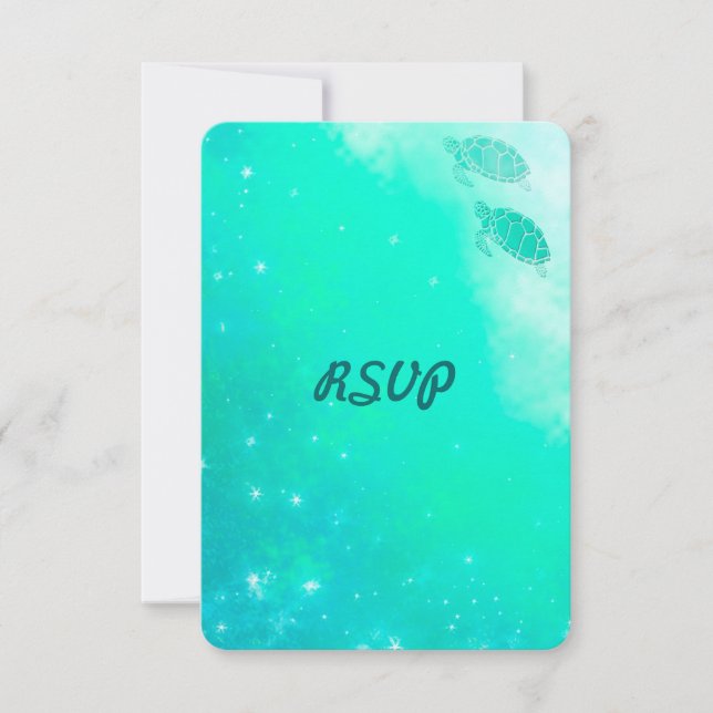 Cartão RSVP Praias mágicas ou Casamento à beira-mar (Frente)