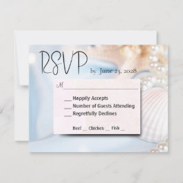 Cartão RSVP Prateleiras de Casamento e Pérolas