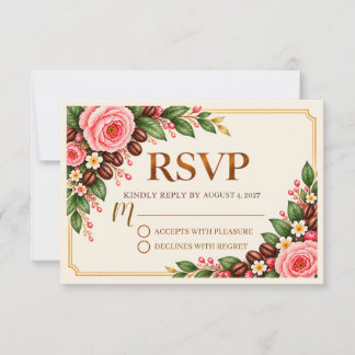 Cartão RSVP Preparando um Belo Romance para Sempre