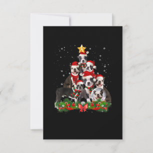 Cartão RSVP Presente de Natal de Boston Terrier Dog