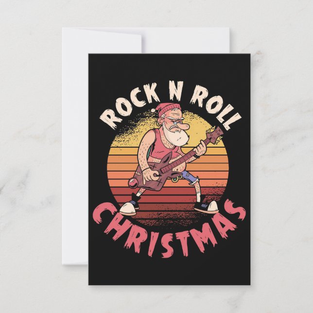 Cartão RSVP Presente Xmas | Rock N Roll Christmas (Frente)