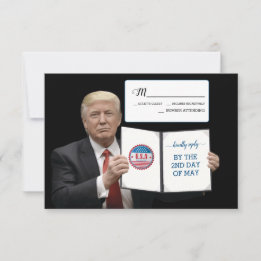 Cartão RSVP Presidente Trump 📜 Personalidade Patriótica De Ca