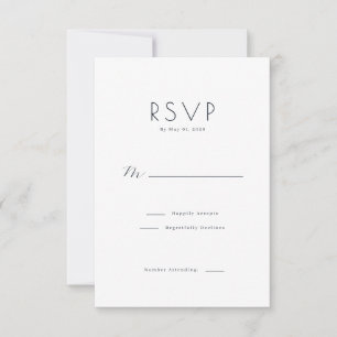 Cartão RSVP Preto Elegante