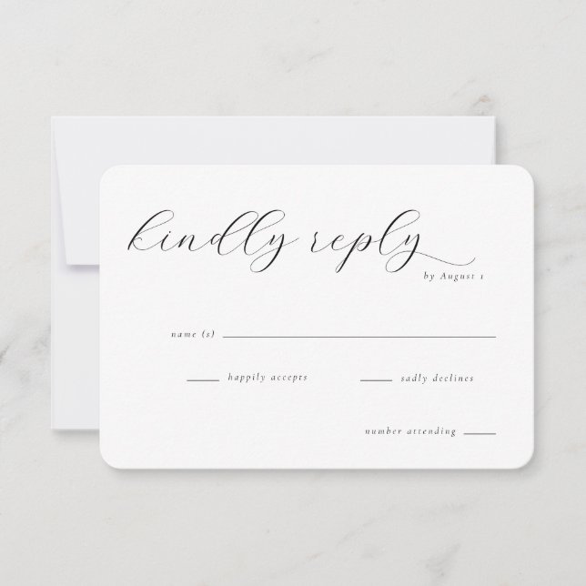 Cartão RSVP Preto Elegante (Frente)