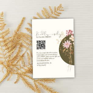 Cartão RSVP Primavera de flores silvestres de trigo outono