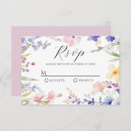 Cartão RSVP Primavera floral de aquarela