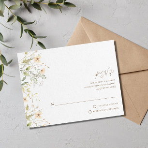 Cartão RSVP Primavera Wildflower Wedding