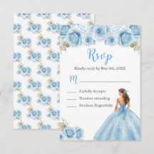 Princesa Floral com Vestido Azul Claro