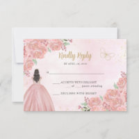 Princesa Floral Dourada de Cobre Rosa Blush Quince