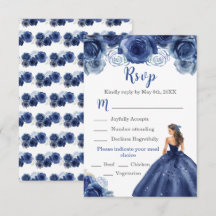 Princesa Floral em Marinho Azul Vestido Escolha da
