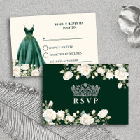 Princesa Vestida e Rosas Emerald Green Quinceanera